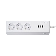 Умный сетевой фильтр wi-fi Sibling Smart Home Powerswitch-PS3U 3 розетки 4 USB 1,2 м белый