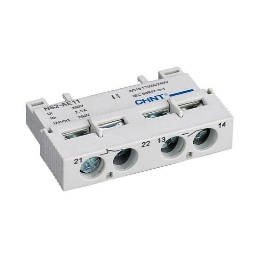 Контакт дополнительный Chint NS2 (495968) 220-250 В поперечный 1Р Контакт дополнительный Chint NS2 (495968) 220-250 В поперечный 1Р