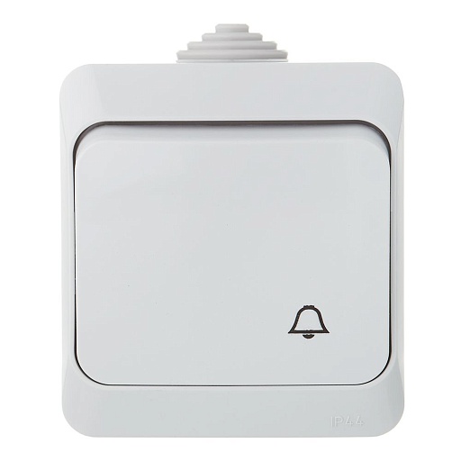 Выключатель Systeme Electric Этюд одноклавишный накладной серый с самовозвратом (KA10-041C)