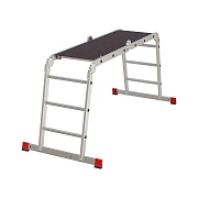 Лестница алюминиевая трансформер четырехсекционная 3 ступени Новая высота NV3331 профессиональная г-образная Лестница алюминиевая трансформер четырехсекционная 3 ступени Новая высота NV3331 профессиональная г-образная