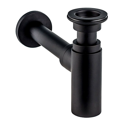 Сифон для раковины Wirquin Linies 1 1/4х32 мм с выпуском d65 мм с отводом черный (30987099)