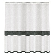 Штора для ванны Fora Stone Black 1800х1800 мм полиэстер белая/черная (FOR-STN204BL)