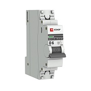 Автоматический выключатель EKF PROxima ВА 47-63 1P 6А тип D 4,5 кА 230 В на DIN-рейку (mcb4763-1-06D-pro)