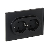 Розетка IEK Forte&Piano FP123 встраиваемая черная со шторками (FP-R24-16-1-K02)