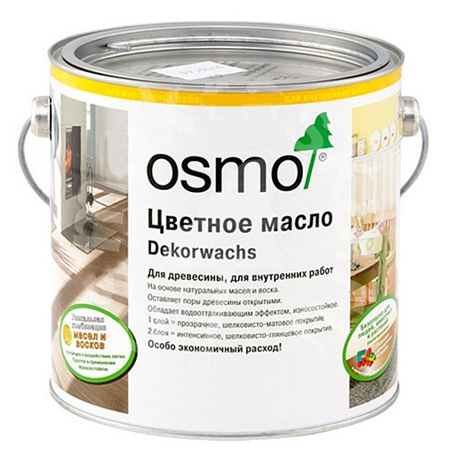 Масло Osmo Dekorwachs Transparente Tone для дерева белое матовое 2,5 л