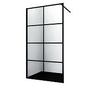 Душевая перегородка Walk in WasserKraft Glan черная 90х200 см стекло прозрачное 8 мм (66W39)