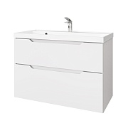 Комплект тумба с раковиной Raval Wector 90 см подвесная белая (Wct.01.90/P/W/MD)