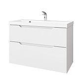 Комплект тумба с раковиной Raval Wector 90 см подвесная белая (Wct.01.90/P/W/MD)