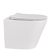 Унитаз напольный приставной Abber Bequem с горизонтальным выпуском сиденье с микролифтом (AC1113)