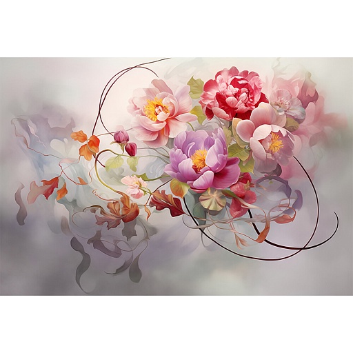 Фотообои Фотообойкин Акварельные цветы Pt-093_4 (4х2,7 м)