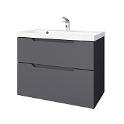 Комплект тумба с раковиной Raval Wector 80 см подвесная антрацит (Wct.01.80/P/A/MD)