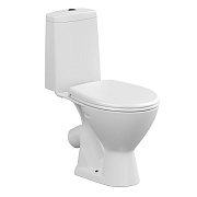 Унитаз-компакт сорт Коммерческий Модель 05 с косым выпуском с сиденьем полипропилен белый (64885)