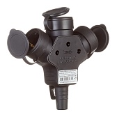 Розетка штепсельная Svet тройная с заземлением IP44 черная Розетка штепсельная Svet тройная с заземлением IP44 черная