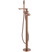 Смеситель для ванны напольный Abber Rund розовое золото поворотный переключатель с лейкой (AF8715MRG)