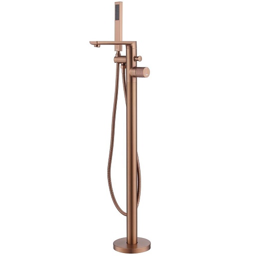 Смеситель для ванны напольный Abber Rund розовое золото поворотный переключатель с лейкой (AF8715MRG) Смеситель для ванны напольный Abber Rund розовое золото поворотный переключатель с лейкой (AF8715MRG)