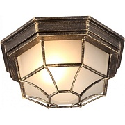 Светильник садово-парковый настенный Arte Lamp Pegasus черно-золотой E27 60 Вт IP44 (A3121PF-1BN)