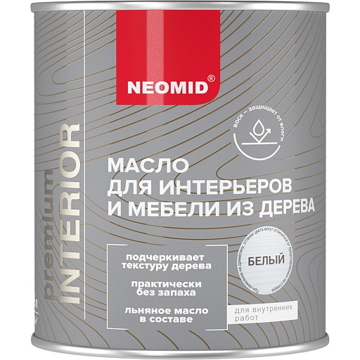 Масло Neomid Interior для дерева белое шелковисто-матовое 0,75 л