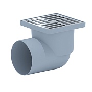 Трап душевой горизонтальный АНИ пласт с сухим затвором 150х150 мм d110 мм решетка из нержавеющей стали (TQ1112)