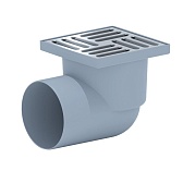 Трап душевой горизонтальный АНИ пласт с сухим затвором 150х150 мм d110 мм решетка из нержавеющей стали (TQ1112)