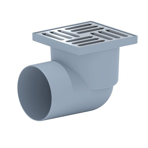 Трап душевой горизонтальный АНИ пласт с сухим затвором 150х150 мм d110 мм решетка из нержавеющей стали (TQ1112)