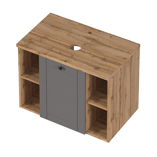 Тумба под раковину со столешницей 1Marka Organic 80 см подвесная монолит дарк (Ц0000031351)