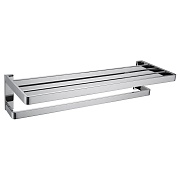 Полка для полотенец Abber Westen 600х210 мм с дополнительной штангой на шуруп нержавеющая сталь хром (AA1758) Полка для полотенец Abber Westen 600х210 мм с дополнительной штангой на шуруп нержавеющая сталь хром (AA1758)