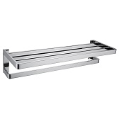 Полка для полотенец Abber Westen 600х210 мм с дополнительной штангой на шуруп нержавеющая сталь хром (AA1758) Полка для полотенец Abber Westen 600х210 мм с дополнительной штангой на шуруп нержавеющая сталь хром (AA1758)