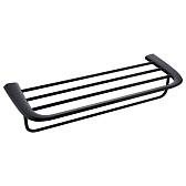 Полка для полотенец Abber Nord 600х225 мм с дополнительной штангой на шуруп нержавеющая сталь черная матовая (AA1554B) Полка для полотенец Abber Nord 600х225 мм с дополнительной штангой на шуруп нержавеющая сталь черная матовая (AA1554B)