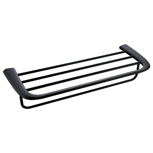 Полка для полотенец Abber Nord 600х225 мм с дополнительной штангой на шуруп нержавеющая сталь черная матовая (AA1554B) Полка для полотенец Abber Nord 600х225 мм с дополнительной штангой на шуруп нержавеющая сталь черная матовая (AA1554B)