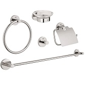 Набор аксессуаров 5 в 1 GROHE Essentials 40344001 стекло сталь хром Набор аксессуаров 5 в 1 GROHE Essentials 40344001 стекло сталь хром