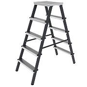 Стремянка алюминиевая 5 ступеней 80 мм двухсторонняя 1,10 м Новая высота Стремянка алюминиевая 5 ступеней 80 мм двухсторонняя 1,10 м Новая высота