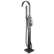 Смеситель для ванны напольный Abber Wasserfall никель однорычажный с лейкой (AF8615NG)