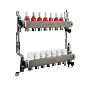 Коллекторная группа с расходомерами Sanext 1 ВР(г) х 7 выходов 3/4 НР(ш) ЕК х 1 ВР(г)