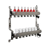 Коллекторная группа с расходомерами Sanext 1 ВР(г) х 7 выходов 3/4 НР(ш) ЕК х 1 ВР(г) Коллекторная группа с расходомерами Sanext 1 ВР(г) х 7 выходов 3/4 НР(ш) ЕК х 1 ВР(г)