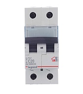 Автоматический выключатель модульный Legrand TX3 2P 20А тип C 6 кА 230/400 В (404043) Автоматический выключатель модульный Legrand TX3 2P 20А тип C 6 кА 230/400 В (404043)