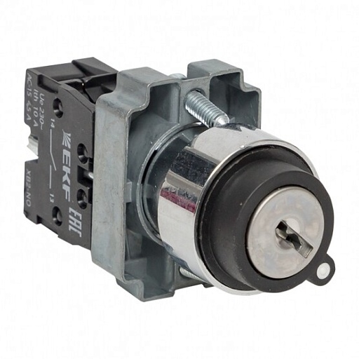 Переключатель EKF PROxima BG21 660 В 1NO IP65 2P с фиксацией с замком черный (xb2-bg21)