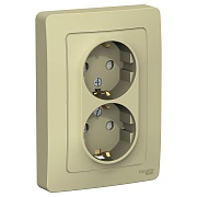 Розетка Systeme Electric Blanca встраиваемая бежевая со шторками (BLNRS001127)