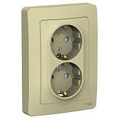 Розетка Systeme Electric Blanca встраиваемая бежевая со шторками (BLNRS001127)