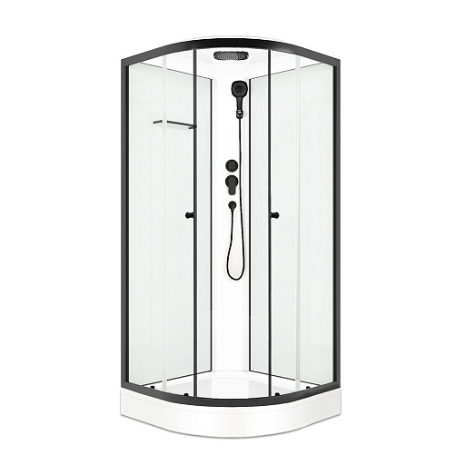 Душевая кабина Domani-Spa Delight Slim 80х80х218 см стекло прозрачное 4 мм с низким поддоном полукруг