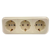 Розетка SVET тройная EV0361-8432 открытая установка бежевый с заземлением Розетка SVET тройная EV0361-8432 открытая установка бежевый с заземлением