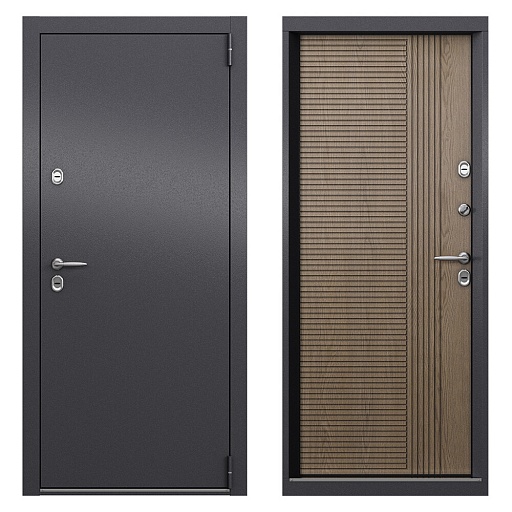 Дверь входная с терморазрывом Torex Роял Техно правая букле графит - астана табачный 950х2050 мм