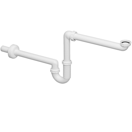 Сифон для раковины Viega 1 1/4х40 мм со смещением с соединением 40 мм без выпуска белый (606237)