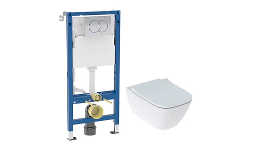 Комплект инсталляции Geberit Delta Duofix с унитазом Geberit Smyle Square Rimfree с кнопкой хром и сиденьем дюропласт микролифт Комплект инсталляции Geberit Delta Duofix с унитазом Geberit Smyle Square Rimfree с кнопкой хром и сиденьем дюропласт микролифт