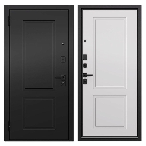 Дверь входная Buldoors Дрейк левая черный матовый - белый софт 860х2050 мм