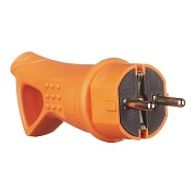 Вилка штепсельная UNIVersal с заземлением IP44 угловая оранжевая