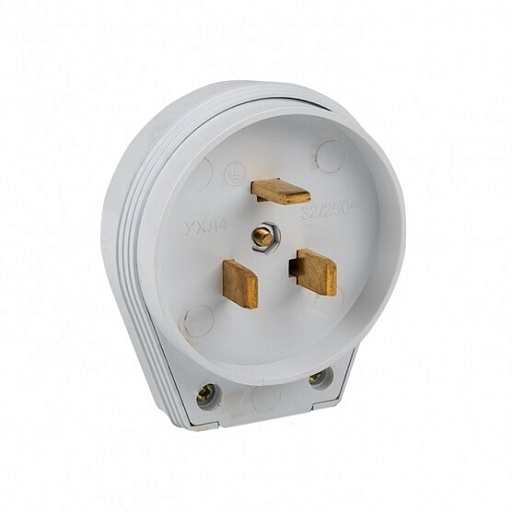 Вилка переносная открытая установка 2P+PE IP20 белая для разъема РШ-ВШ (AS-250-B-01) Вилка переносная открытая установка 2P+PE IP20 белая для разъема РШ-ВШ (AS-250-B-01)