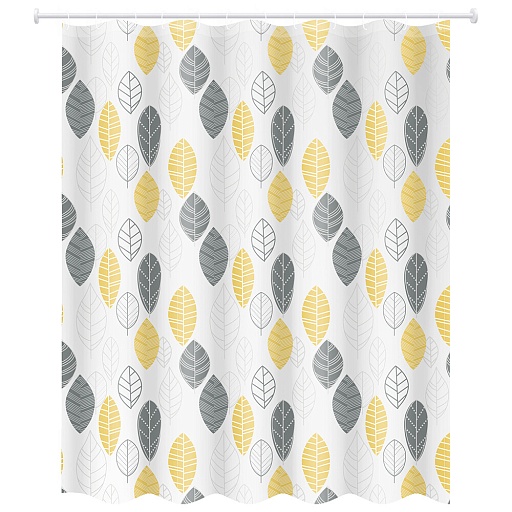 Штора для ванны Master House Форест 1800х2000 мм PEVA белая/желтая/черная (75222)