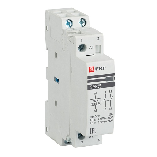 Контактор модульный EKF PROxima 230 В 25 А тип AC 2НЗ (km-1-25-02) Контактор модульный EKF PROxima 230 В 25 А тип AC 2НЗ (km-1-25-02)