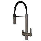 Смеситель для кухни Mixline MLSS-0401 сатин с высоким изливом с подключением к фильтру однорычажный (556013)