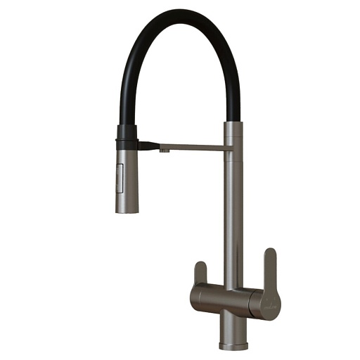 Смеситель для кухни Mixline MLSS-0401 сатин с высоким изливом с подключением к фильтру однорычажный (556013)